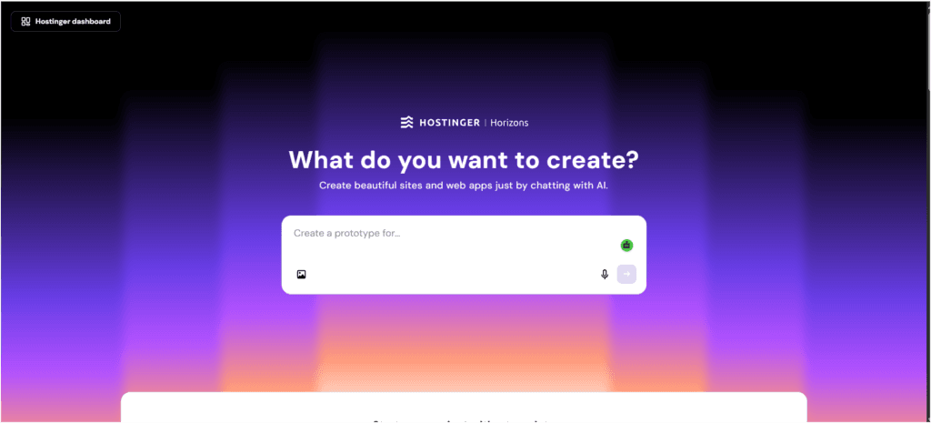 Hostinger's AI website builder